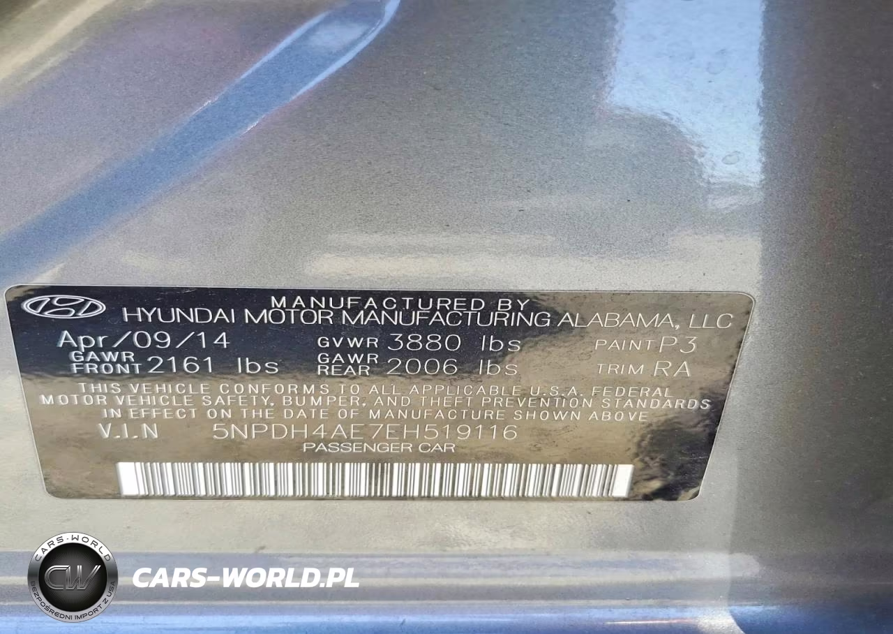 2014 Hyundai Elantra Se VIN:5NPDH4AE7EH519116 - 12