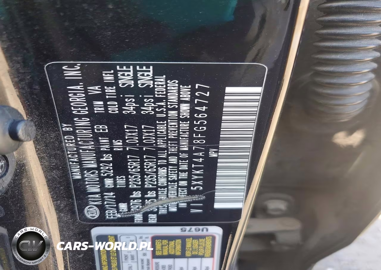 2015 Kia Sorento Lx VIN:5XYKT4A78FG564727 - 13