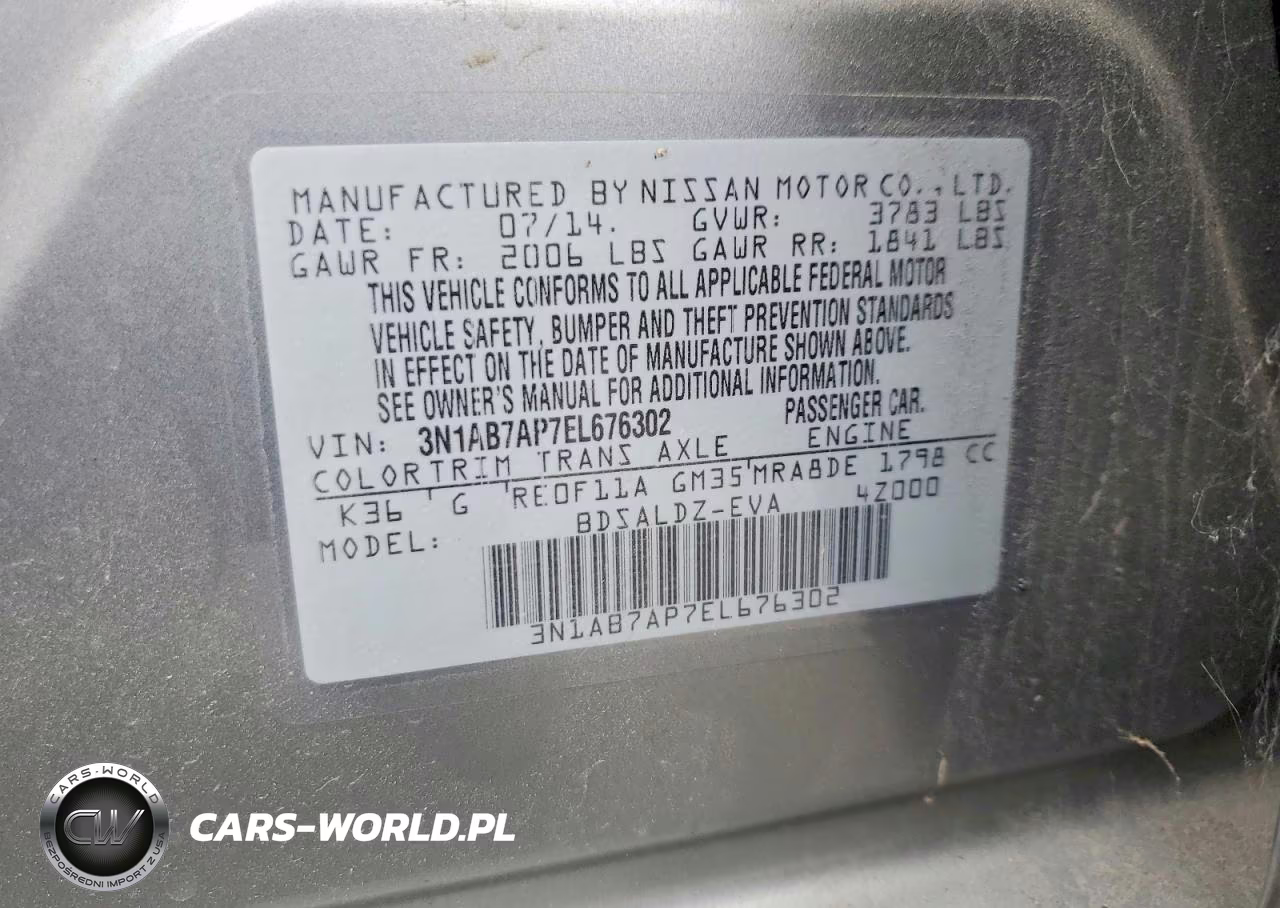 2014 NISSAN SENTRA S VIN:3N1AB7AP7EL676302 - 12