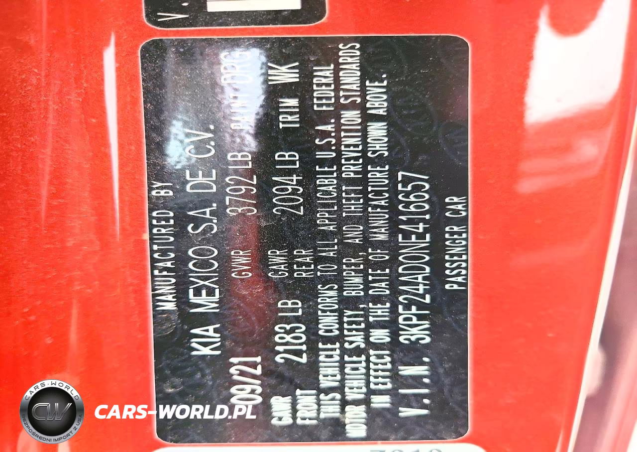 2022 Kia Forte Lxs VIN:3KPF24AD0NE416657 - 12