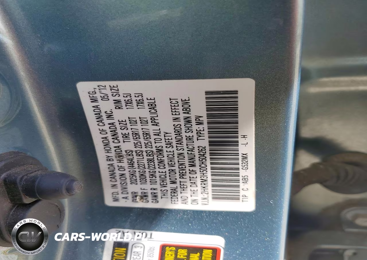 2012 Honda Cr-V Ex VIN:2HKRM3H50CH504262 - 12