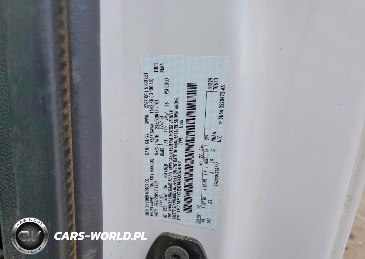 2022 Ford F150 VIN:1FTMF1CB6NKD55057 - 12