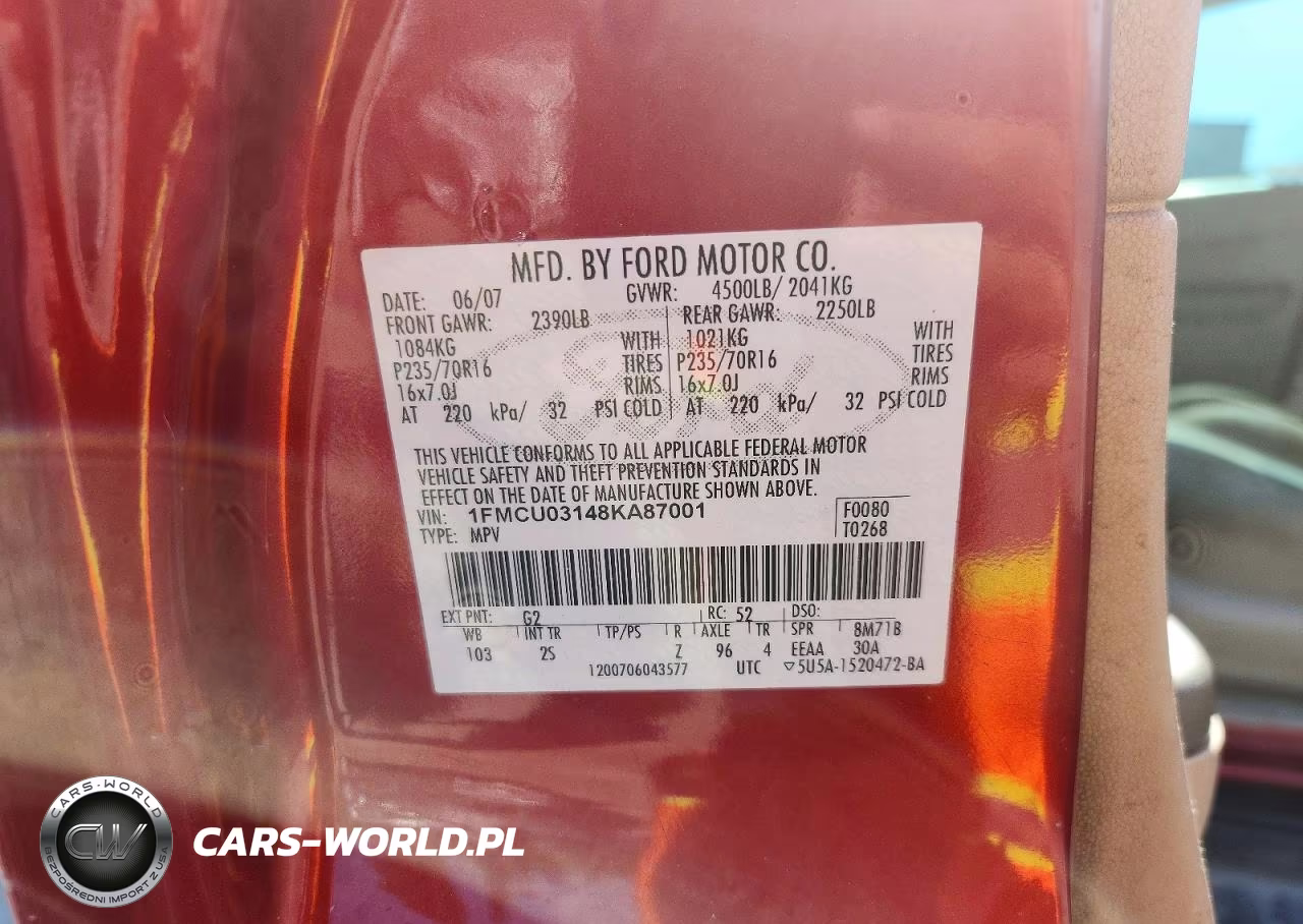 2008 Ford Escape Xlt VIN:1FMCU03148KA87001 - 13