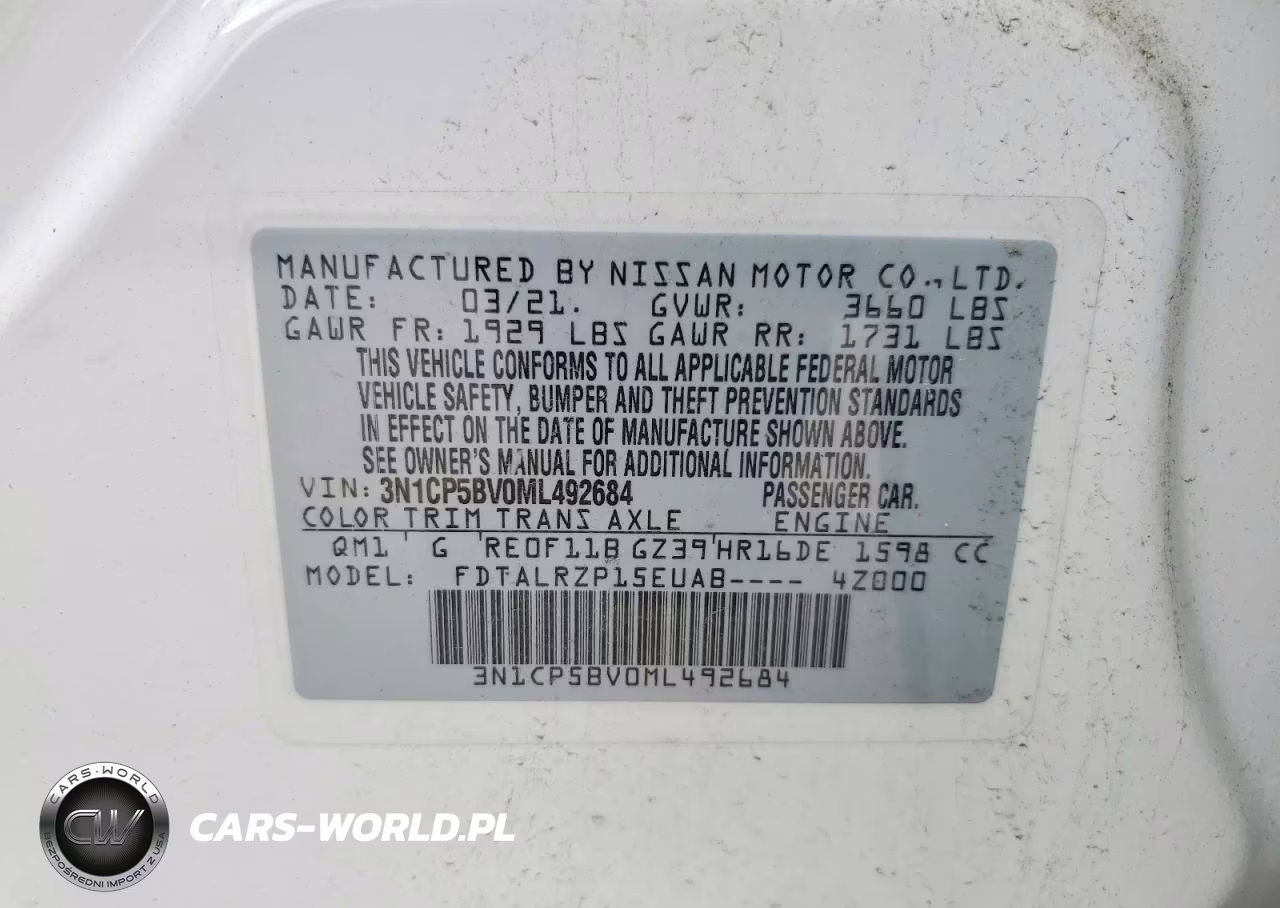 2021 Nissan Kicks S VIN:3N1CP5BV0ML492684 - 12