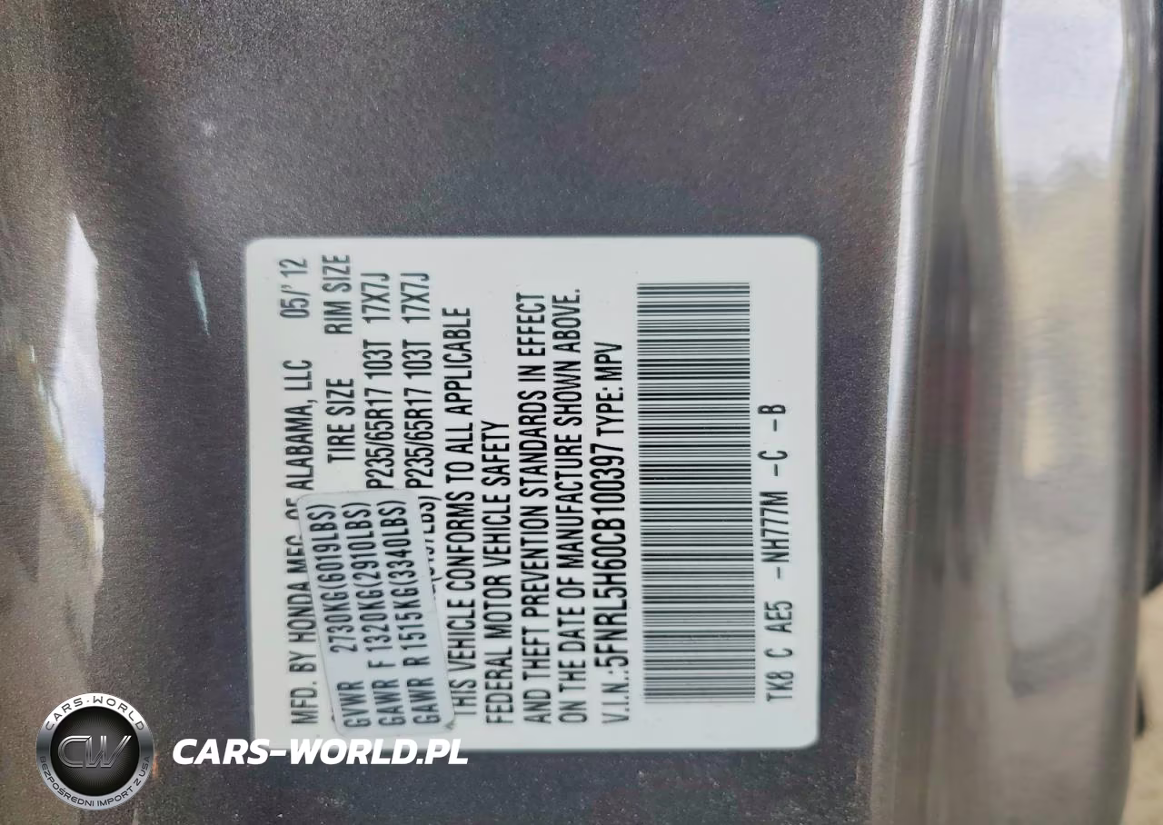 2012 Honda Odyssey Exl VIN:5FNRL5H60CB100397 - 14