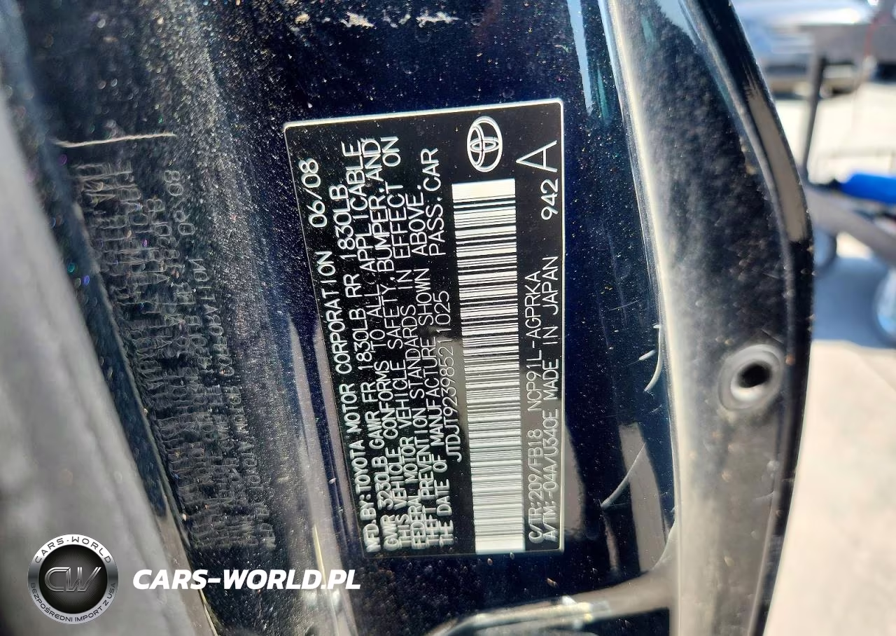 2008 Toyota Yaris Base VIN:JTDJT923985211025 - 12