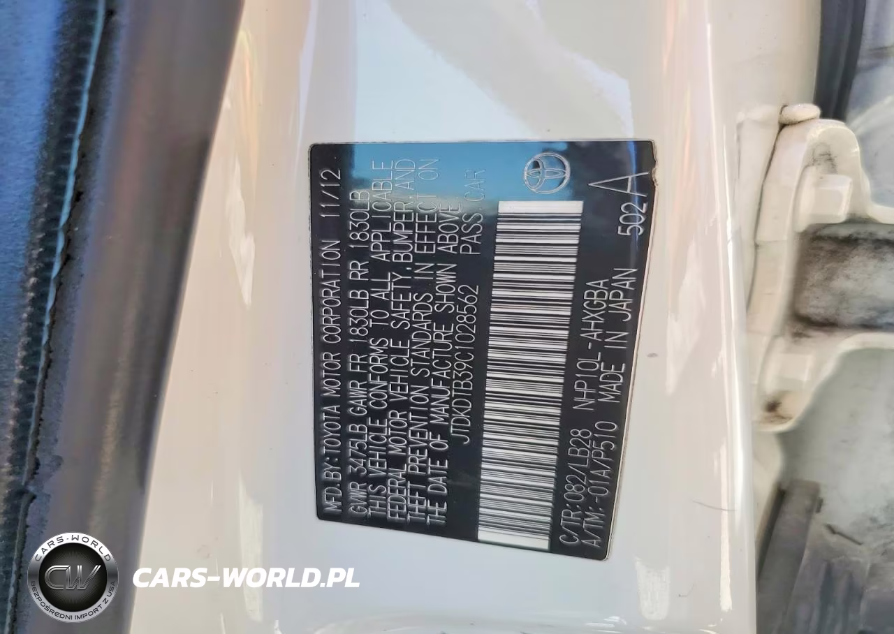 2012 Toyota Prius C Four VIN:JTDKDTB39C1028562 - 12
