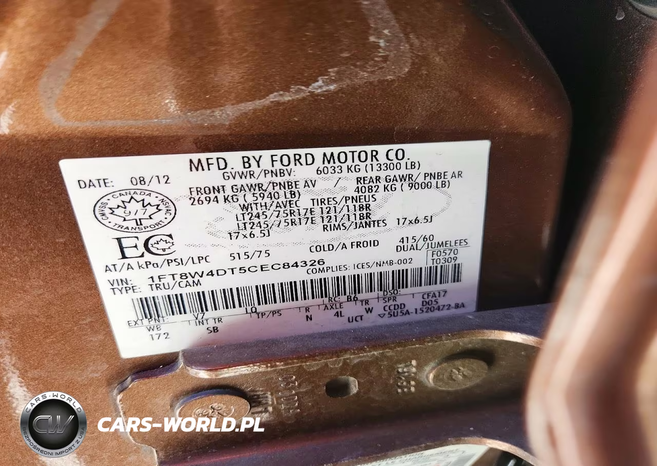2012 Ford F450 Super Duty VIN:1FT8W4DT5CEC84326 - 10