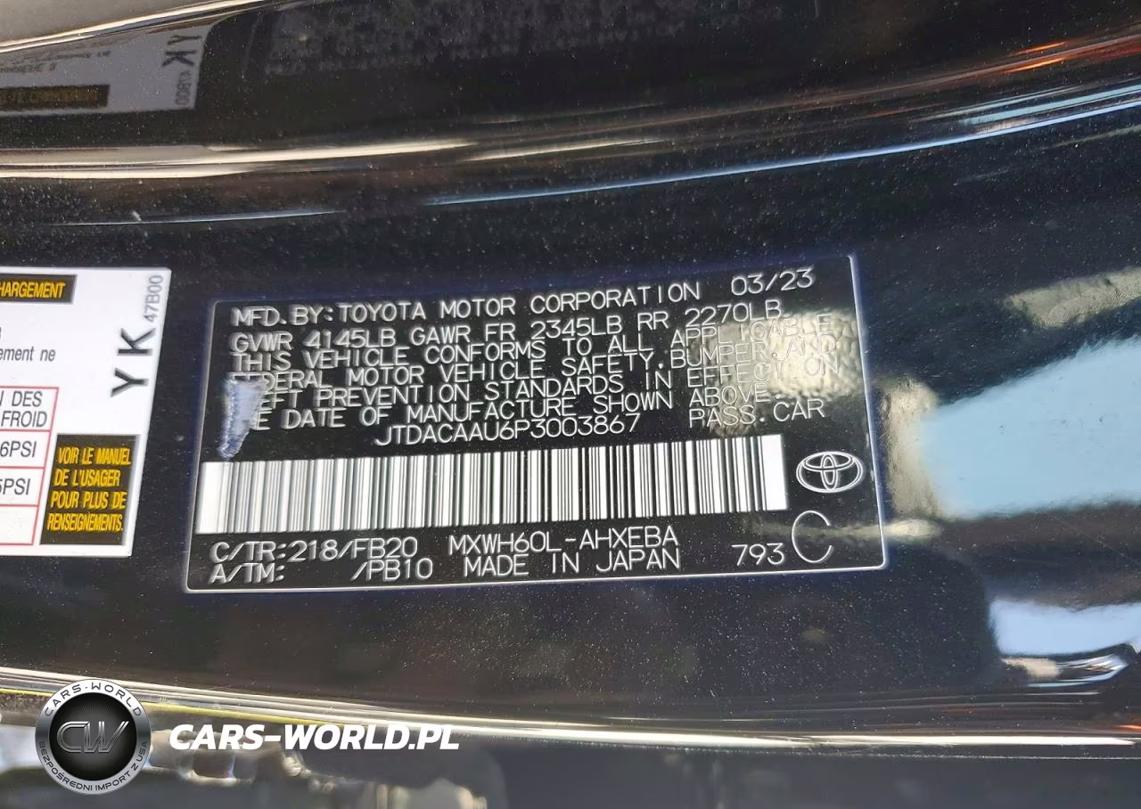2023 Toyota Prius Le VIN:JTDACAAU6P3003867 - 12