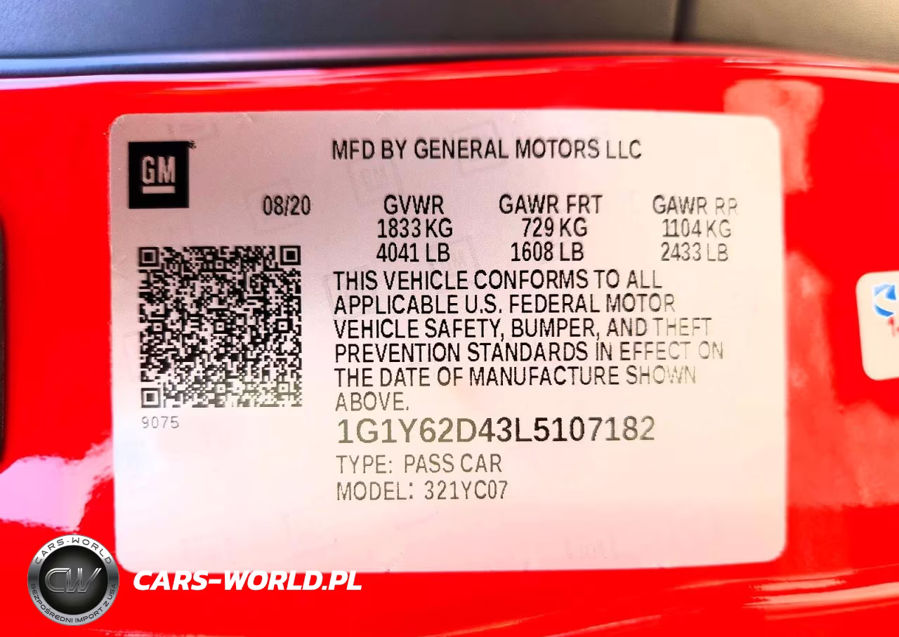 2020 Chevrolet Corvette Stingray 1Lt VIN:1G1Y62D43L5107182 - 12