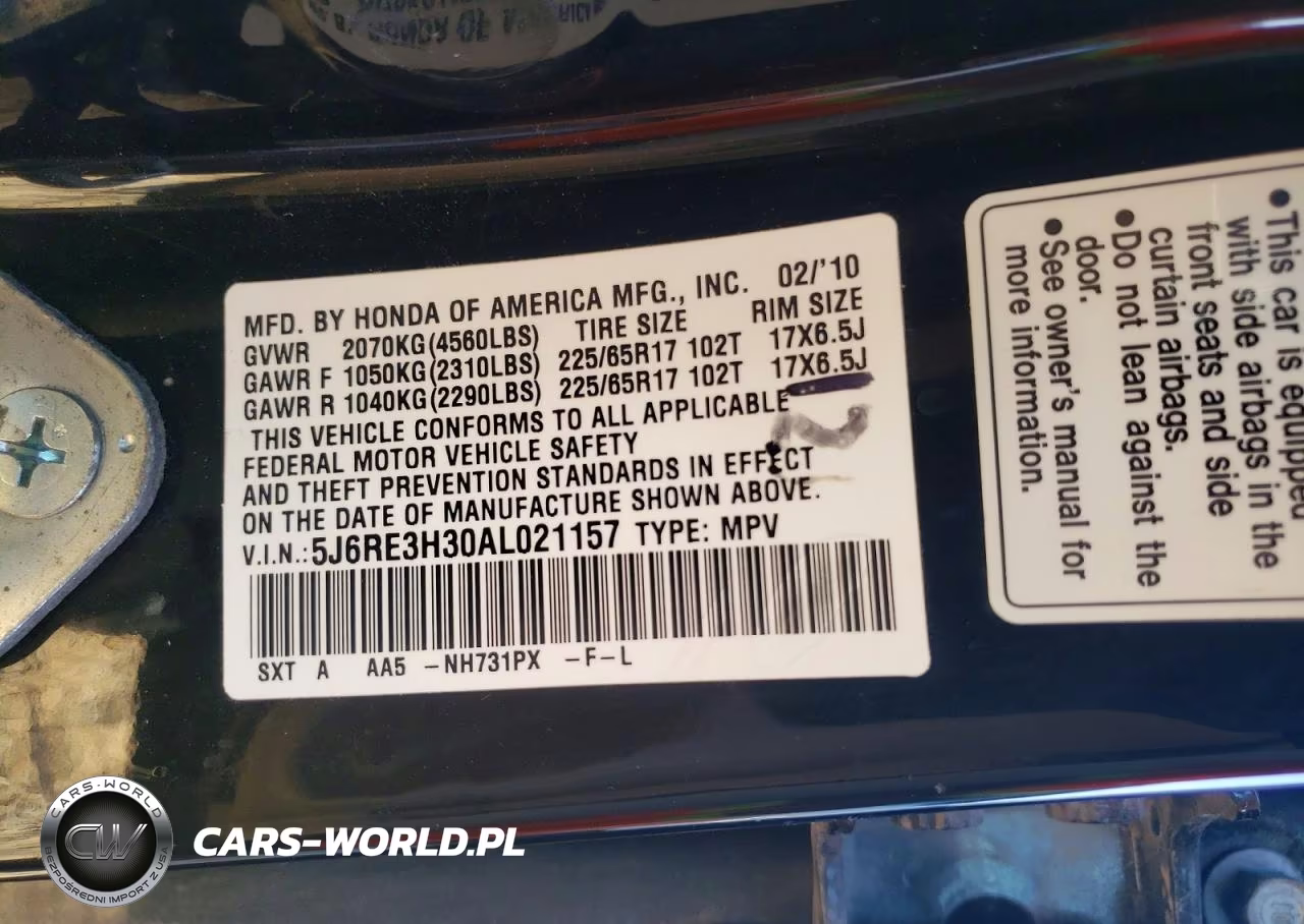 2010 Honda Cr-V Lx VIN:5J6RE3H30AL021157 - 13