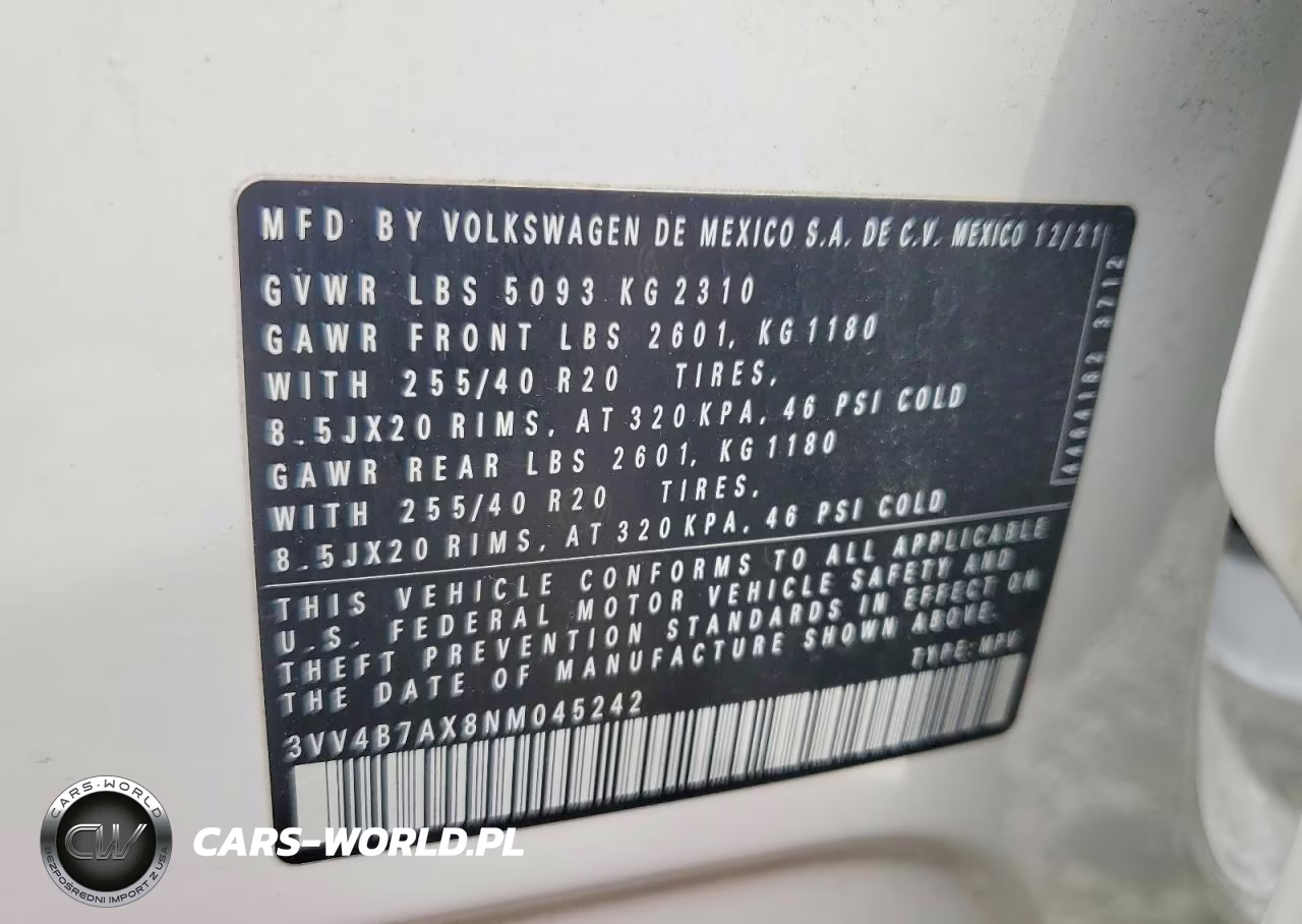 2022 Volkswagen Tiguan Sel R-Line VIN:3VV4B7AX8NM045242 - 13