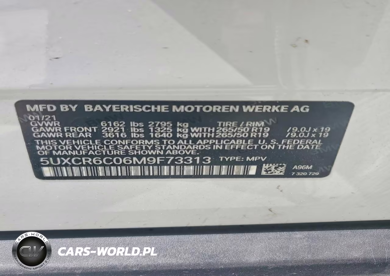 2021 BMW X5 xDrive40I VIN:5UXCR6C06M9F73313 - 13