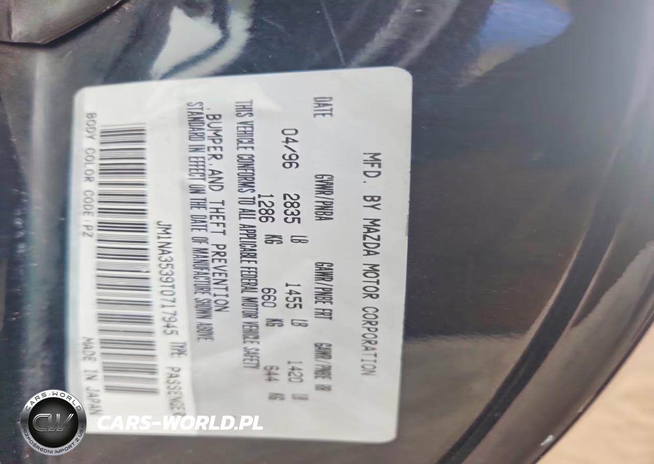 1996 Mazda Mx-5 Miata VIN:JM1NA3539T0717945 - 12