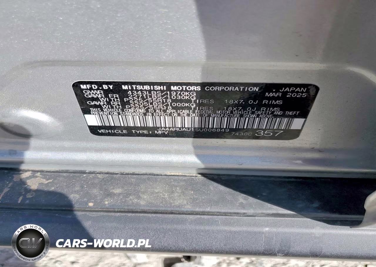 2025 Mitsubishi Outlander Sport S VIN:JA4ARUAU1SU006849 - 13