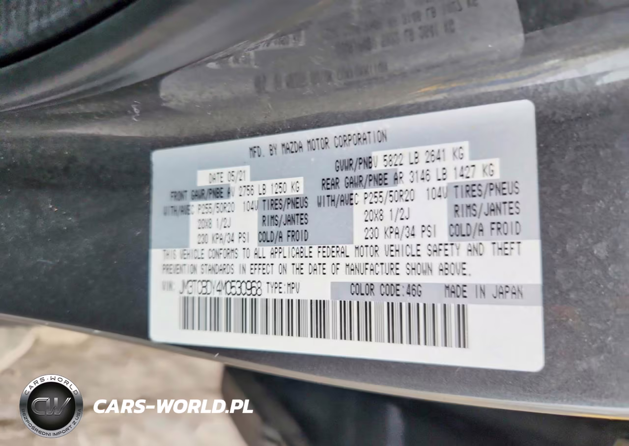 2021 Mazda Cx-9 Grand Touring VIN:JM3TCBDY4M0530968 - 14