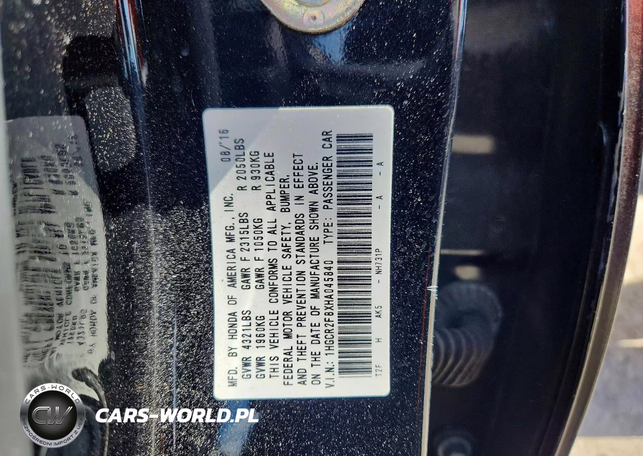 2017 Honda Accord Exl VIN:1HGCR2F8XHA045840 - 13