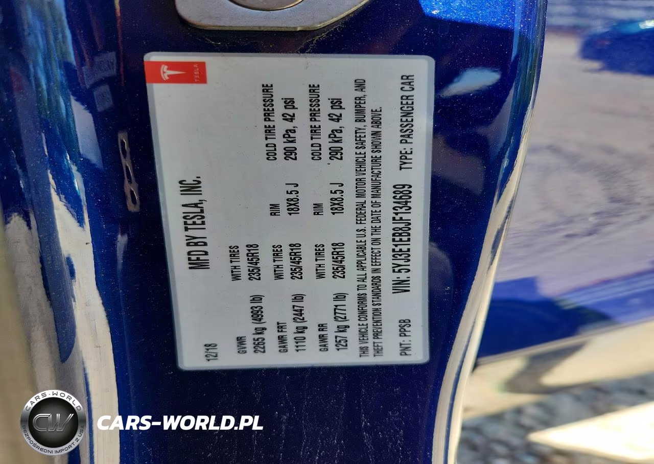 2018 Tesla Model 3 VIN:5YJ3E1EB8JF134689 - 12