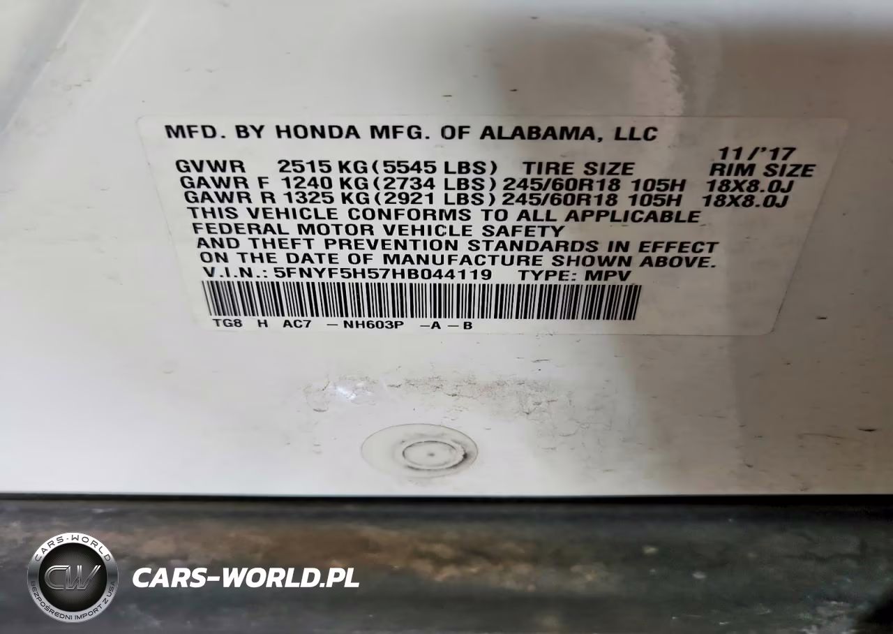 2017 Honda Pilot Exl VIN:5FNYF5H57HB044119 - 13