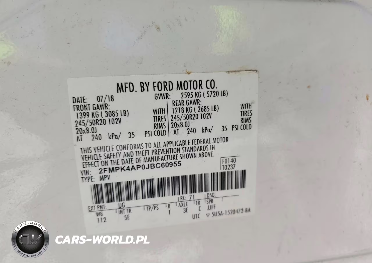 2018 Ford Edge Sport VIN:2FMPK4AP0JBC60955 - 13