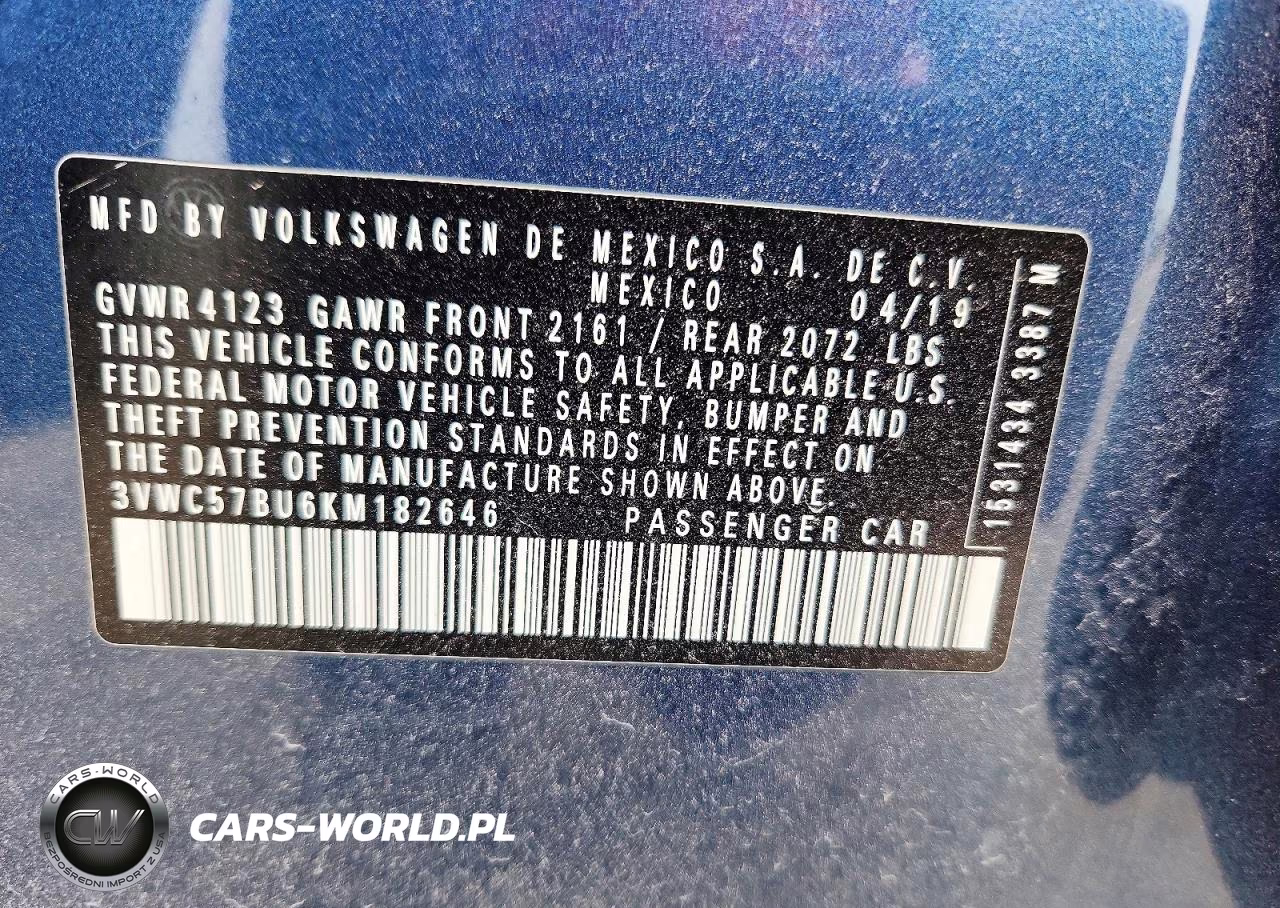 2019 Volkswagen Jetta S VIN:3VWC57BU6KM182646 - 12