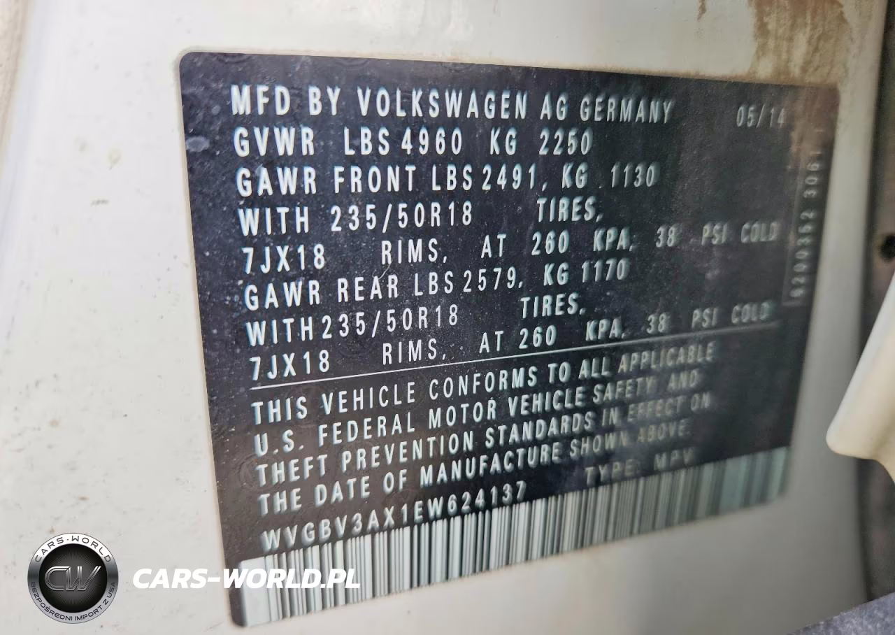 2014 Volkswagen Tiguan S VIN:WVGBV3AX1EW624137 - 14