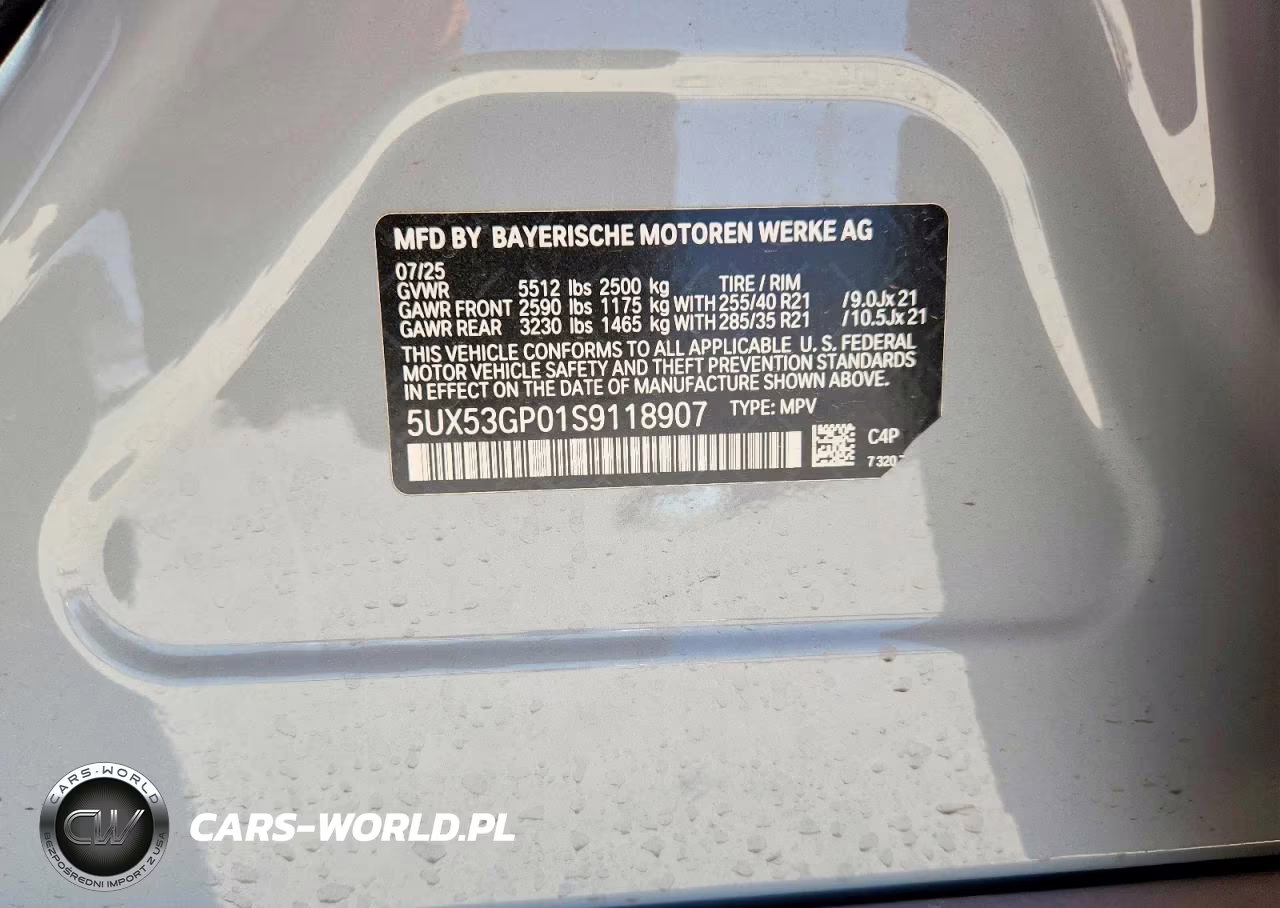 2025 BMW X3 30 xDrive VIN:5UX53GP01S9118907 - 14