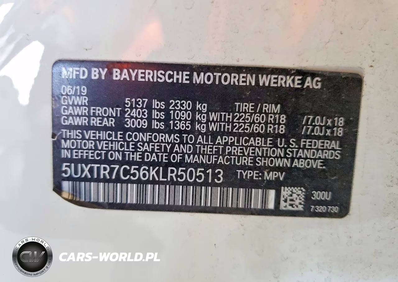 2019 BMW X3 Sdrive30I VIN:5UXTR7C56KLR50513 - 12