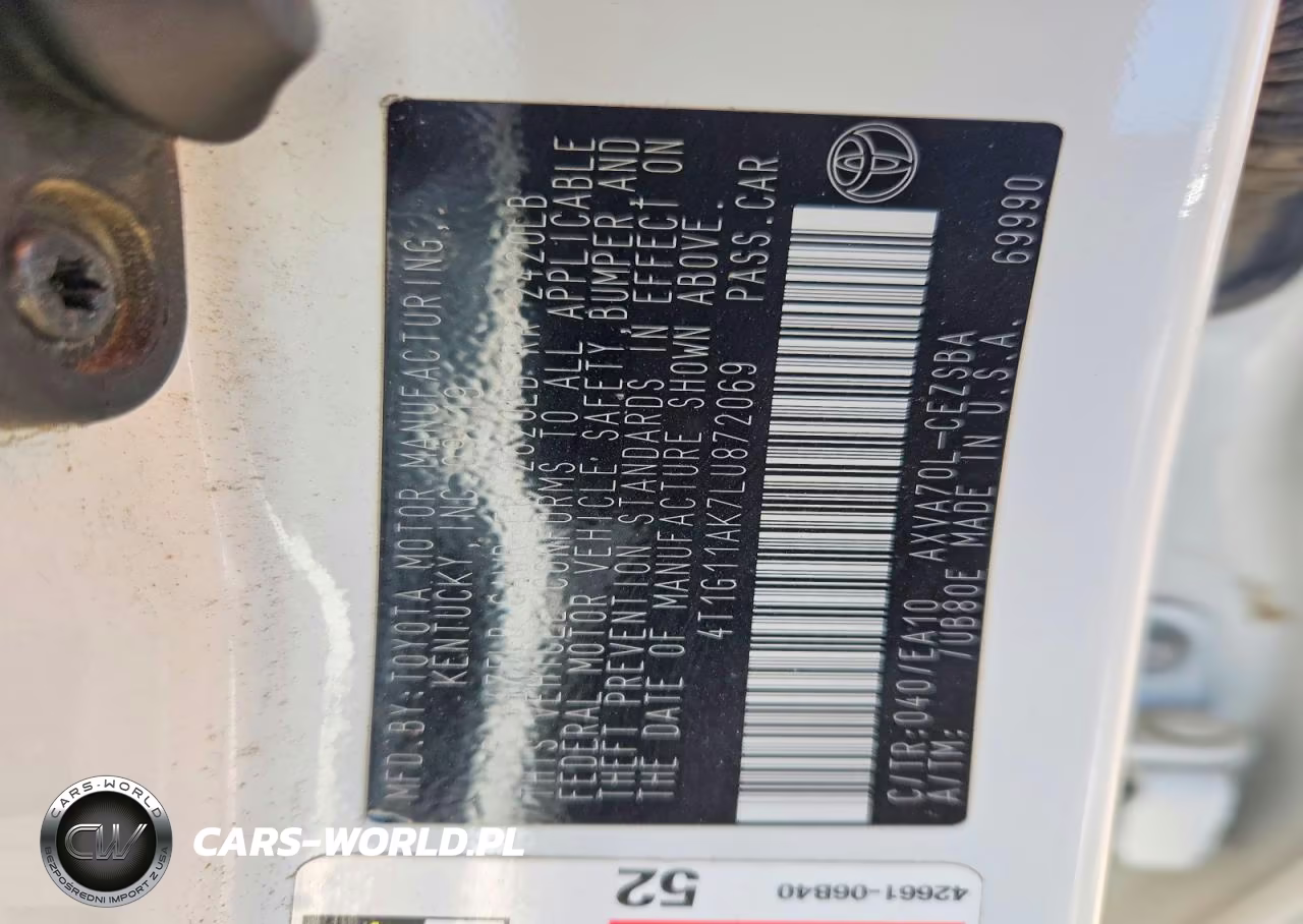 2020 Toyota Camry Se VIN:4T1G11AK7LU872069 - 12