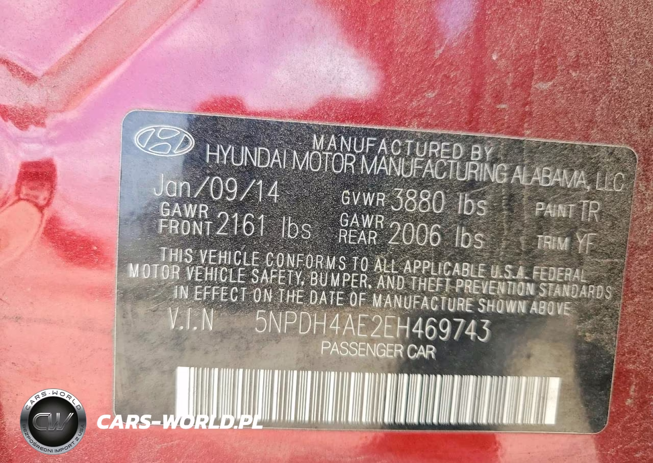 2014 Hyundai Elantra Se VIN:5NPDH4AE2EH469743 - 12