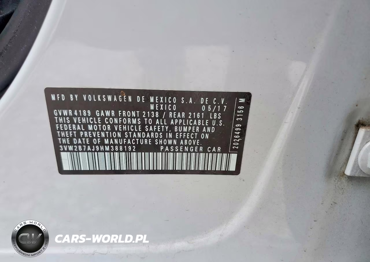 2017 Volkswagen Jetta S VIN:3VW2B7AJ9HM388192 - 13