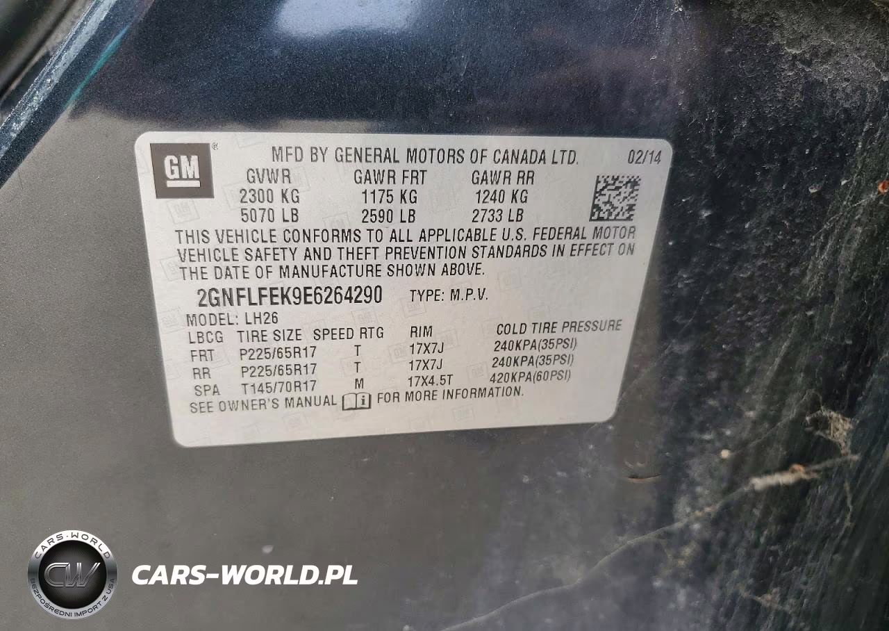 2014 Chevrolet Equinox Lt VIN:2GNFLFEK9E6264290 - 13