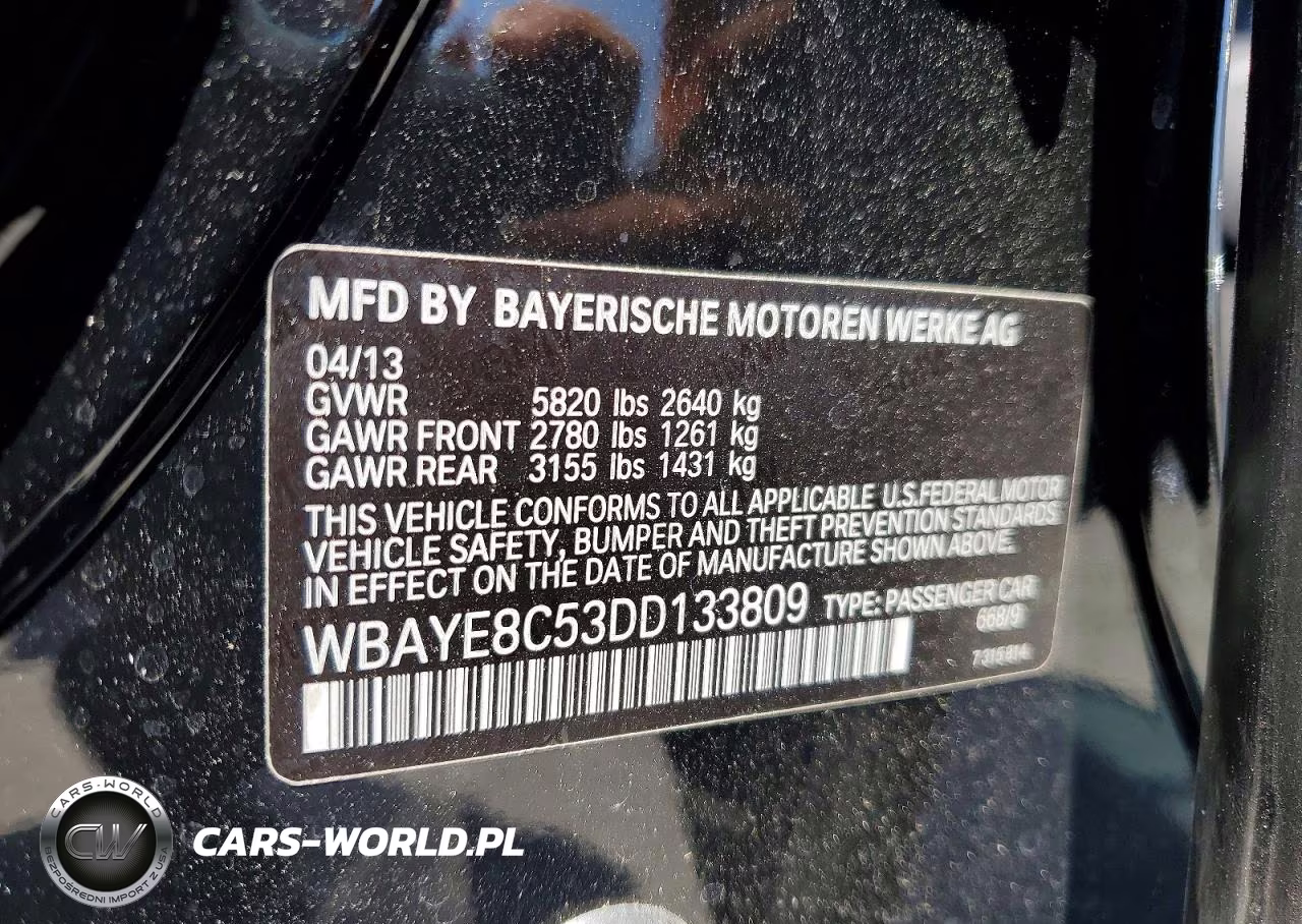 2013 BMW 750 Li VIN:WBAYE8C53DD133809 - 13