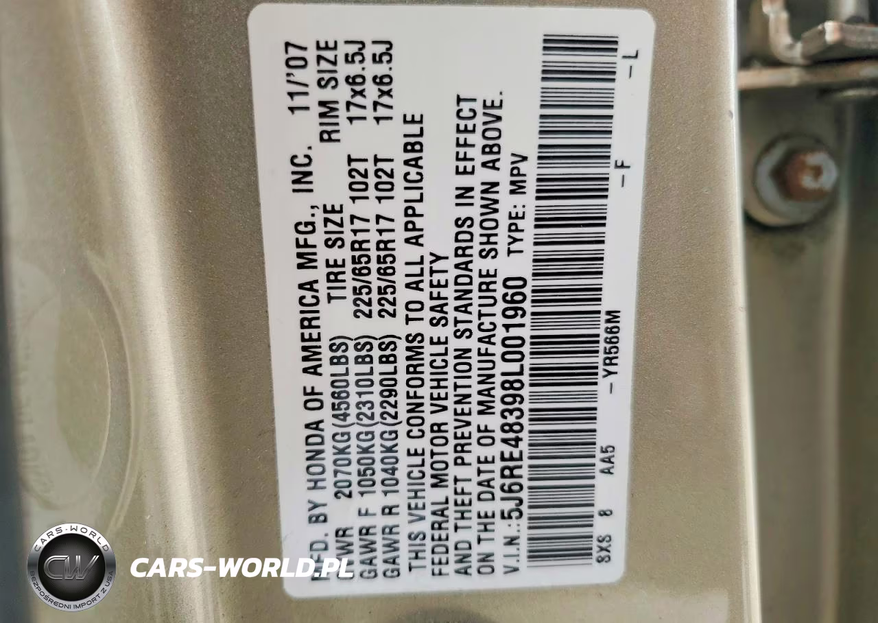 2008 Honda Cr-V Lx VIN:5J6RE48398L001960 - 13