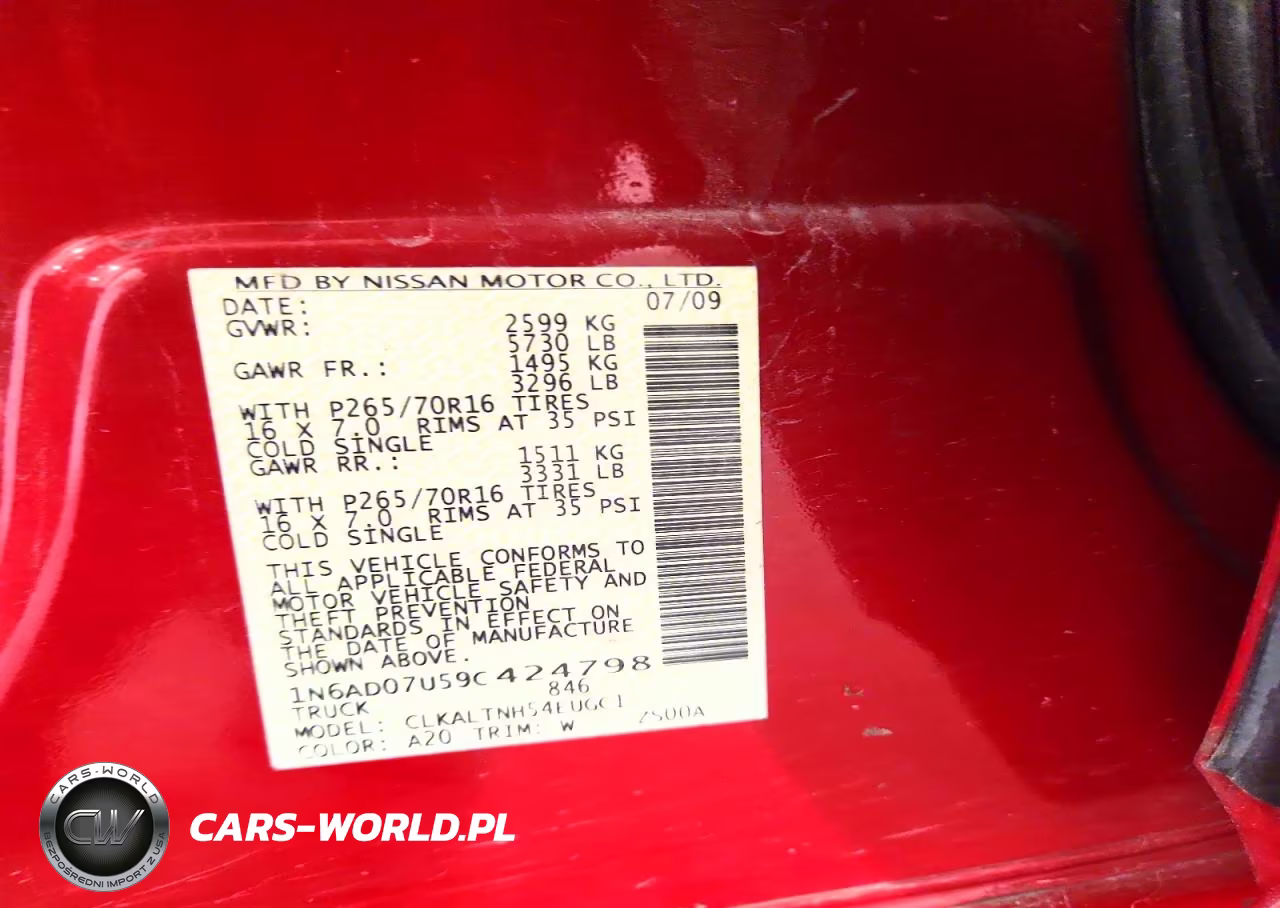 2009 Nissan Frontier Se V6 VIN:1N6AD07U59C424798 - 12