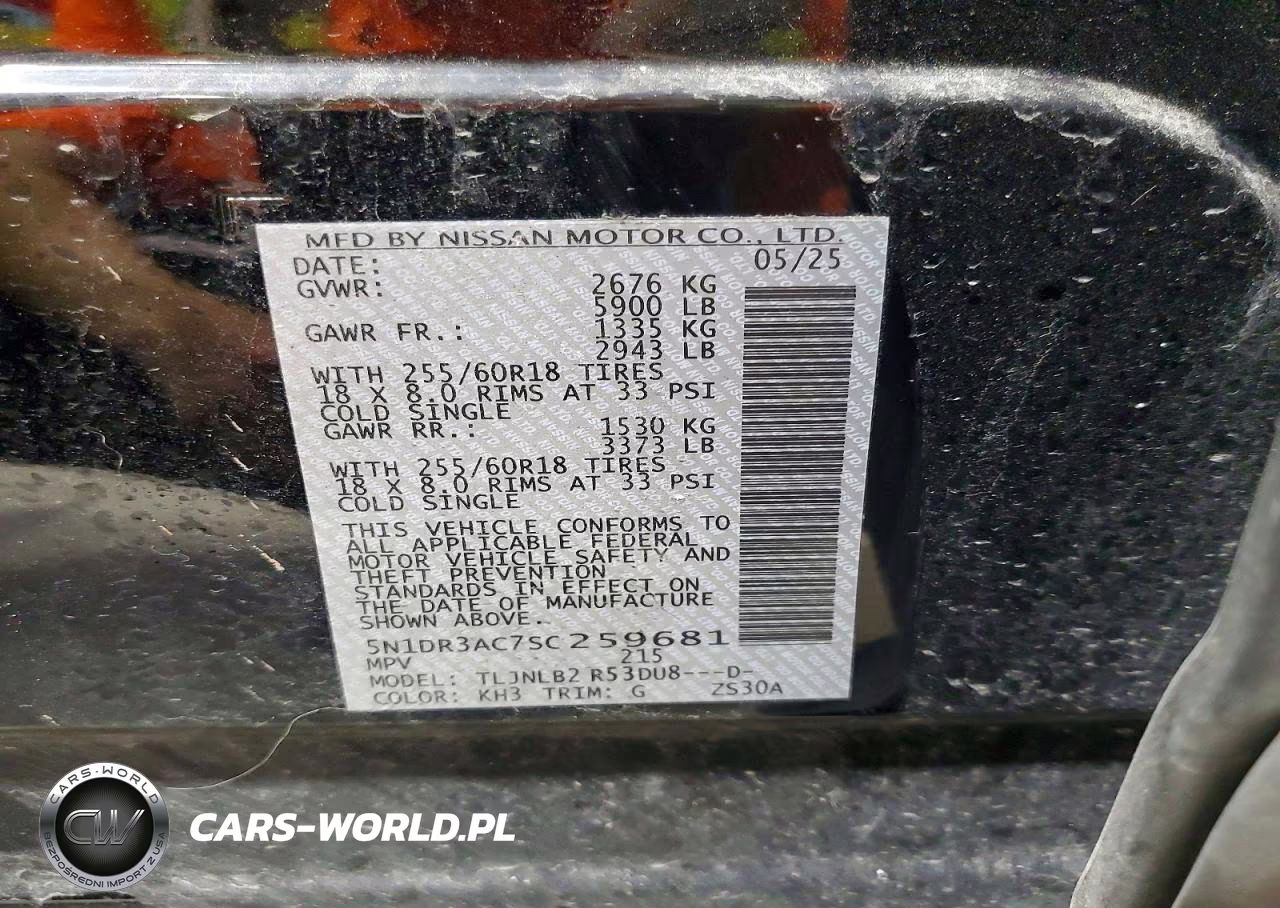 2025 Nissan Pathfinder S VIN:5N1DR3AC7SC259681 - 13