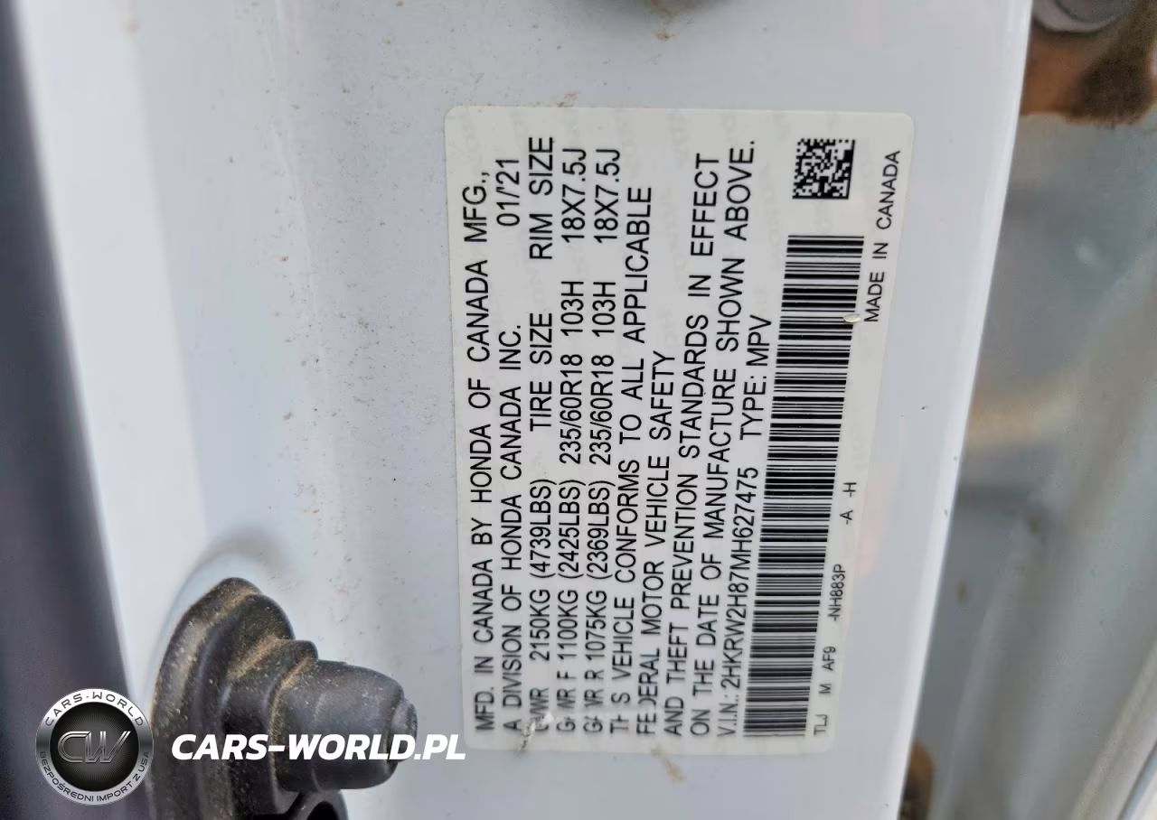 2021 Honda Cr-V Exl VIN:2HKRW2H87MH627475 - 14