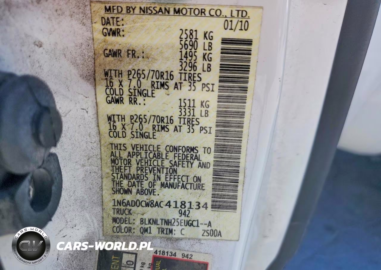 2010 Nissan Frontier Se V6 VIN:1N6AD0CW8AC418134 - 12