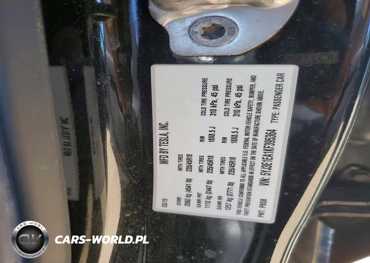 2019 Tesla Model 3 VIN:5YJ3E1EA1KF395364 - 12