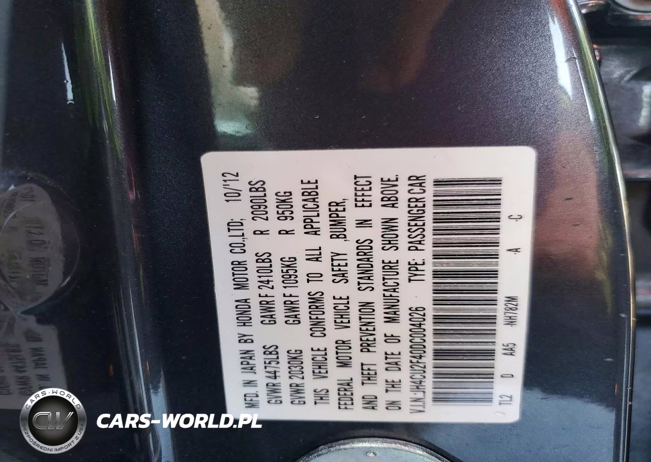 2013 Acura Tsx VIN:JH4CU2F40DC004026 - 12