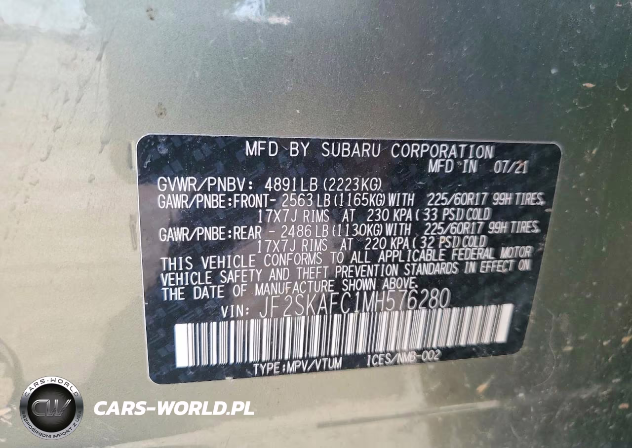 2021 Subaru Forester Premium VIN:JF2SKAFC1MH576280 - 14