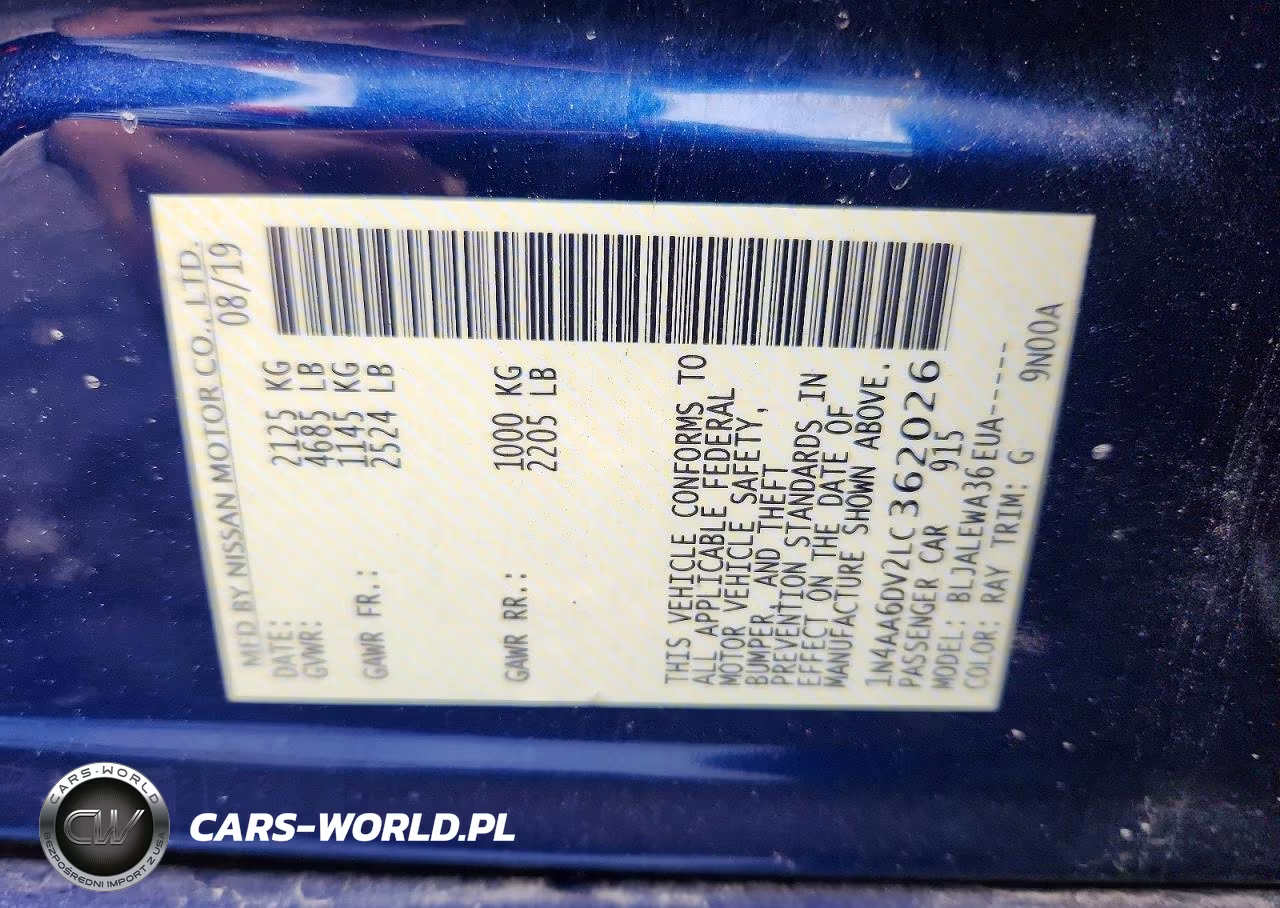 2020 Nissan Maxima Sl VIN:1N4AA6DV2LC362026 - 12