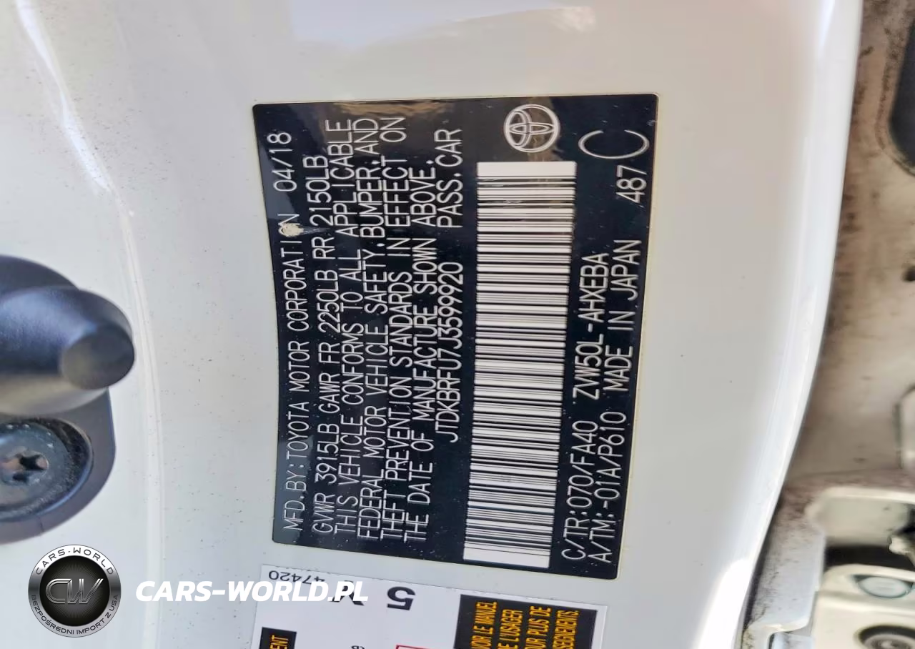 2018 Toyota Prius Two VIN:JTDKBRFU7J3599920 - 12