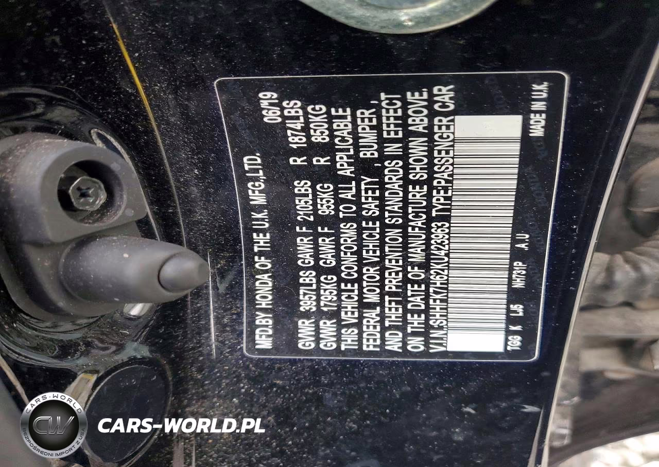 2019 Honda Civic Ex VIN:SHHFK7H62KU423963 - 12
