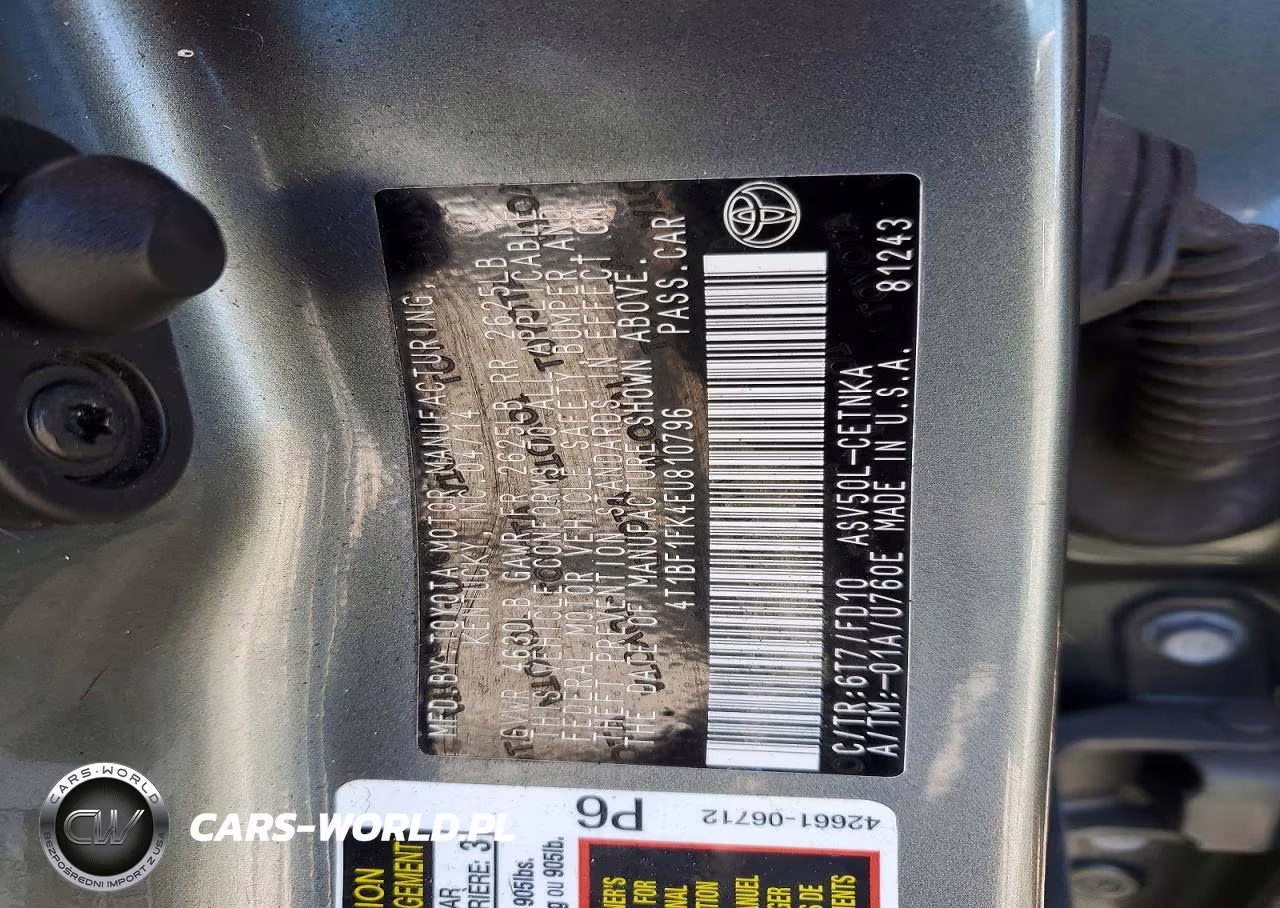 2014 Toyota Camry Le VIN:4T1BF1FK4EU810796 - 12