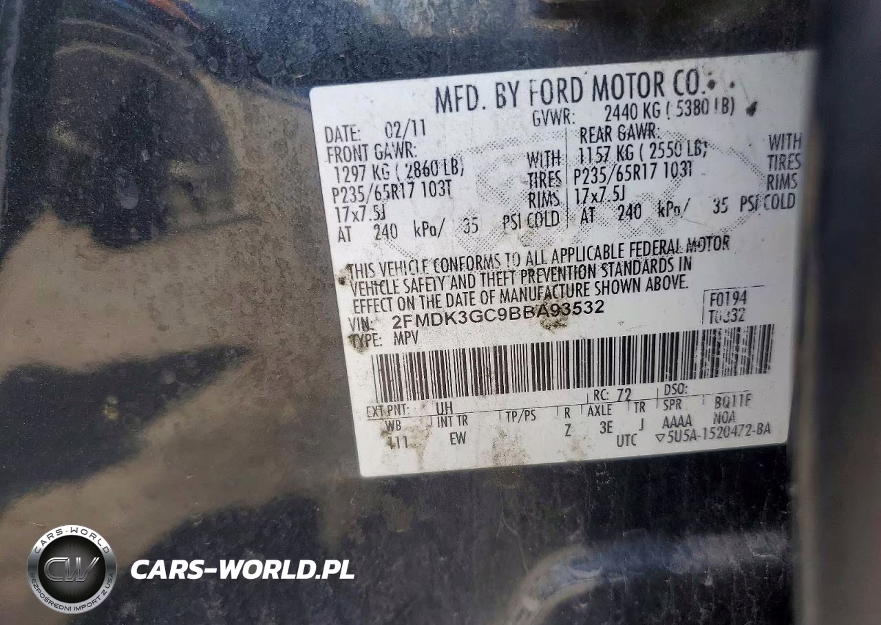 2011 Ford Edge Se VIN:2FMDK3GC9BBA93532 - 13
