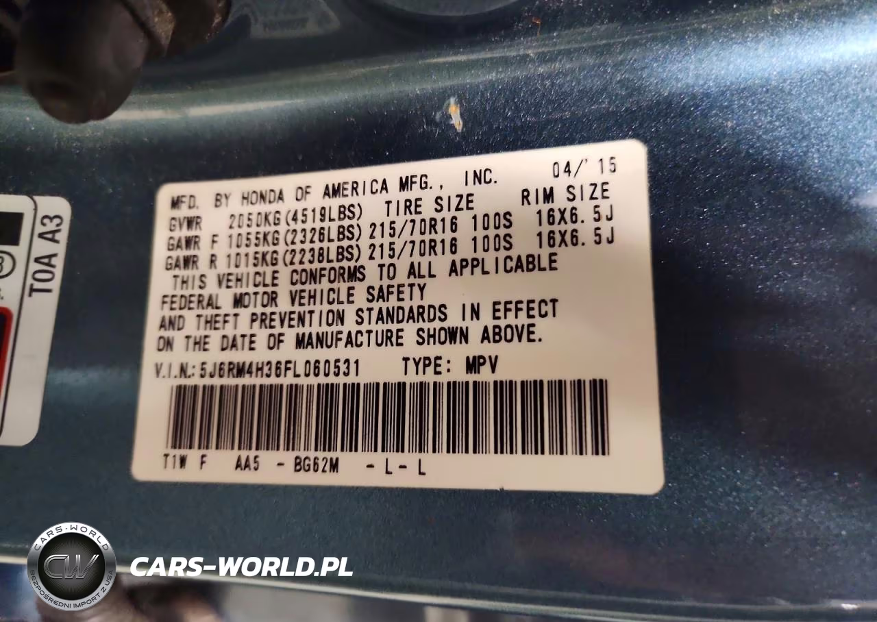 2015 Honda Cr-V Lx VIN:5J6RM4H36FL060531 - 13