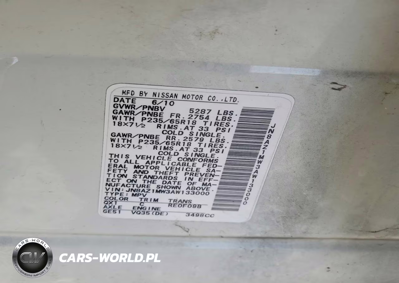 2010 Nissan Murano S VIN:JN8AZ1MW3AW133000 - 12
