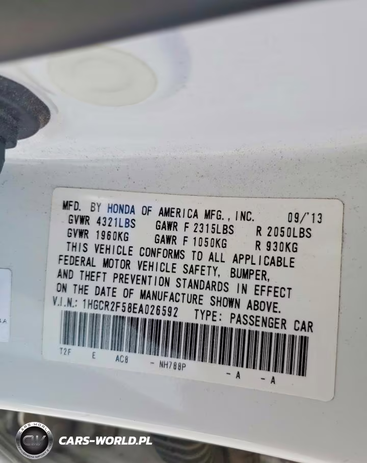 2014 Honda Accord Sport VIN:1HGCR2F58EA026592 - 12