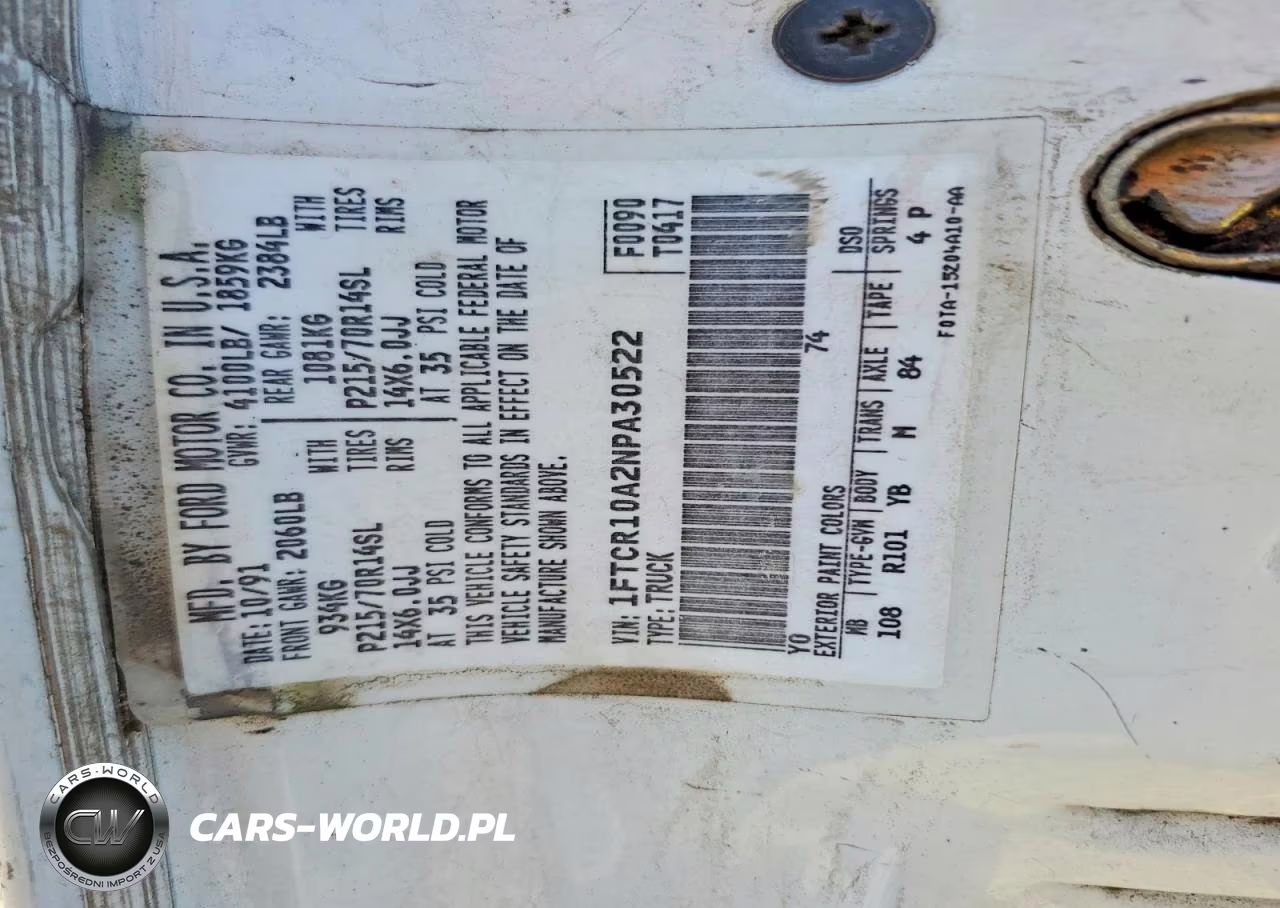 1992 Ford Ranger VIN:1FTCR10A2NPA30522 - 12